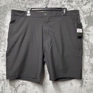 Iron Eagle Men Black Flat Front Golf Shorts Size 38 Stretch Performance Comfort